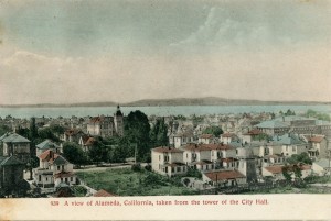 A view of Alameda, California, taken from the tower of the City Hall                   
